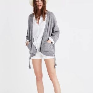 Madewell side-lace cardigan sweater
